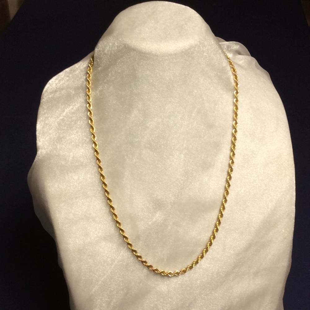 Vintage Monet Gold Tone 26” Twisted Rope Chain